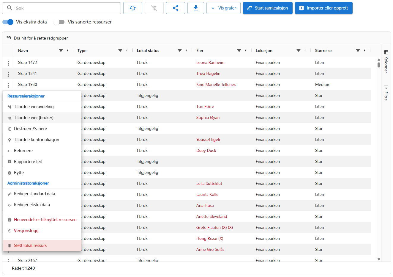 Ressursaksjoner og bulk