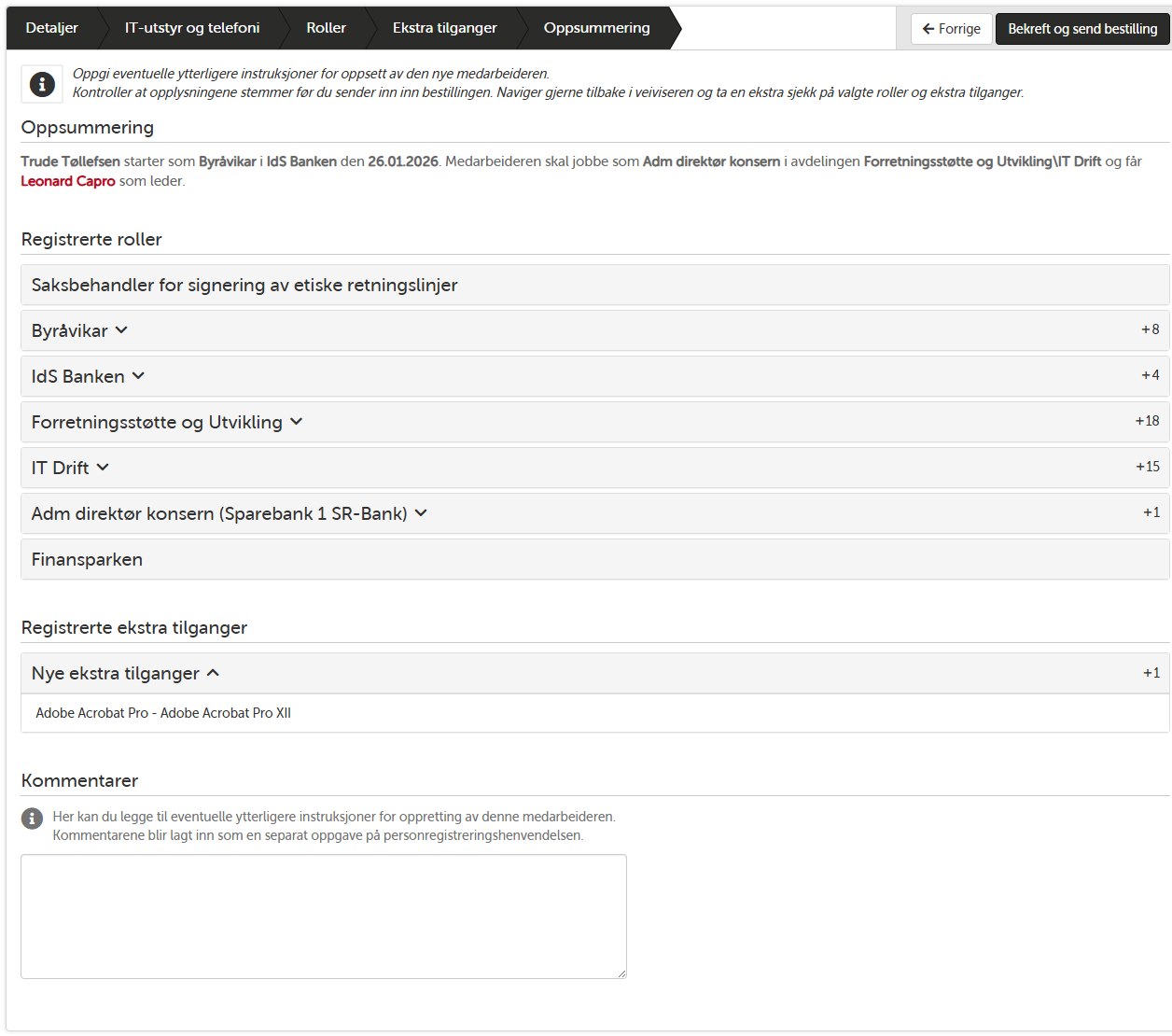 Joiner wizard – summary before ordering